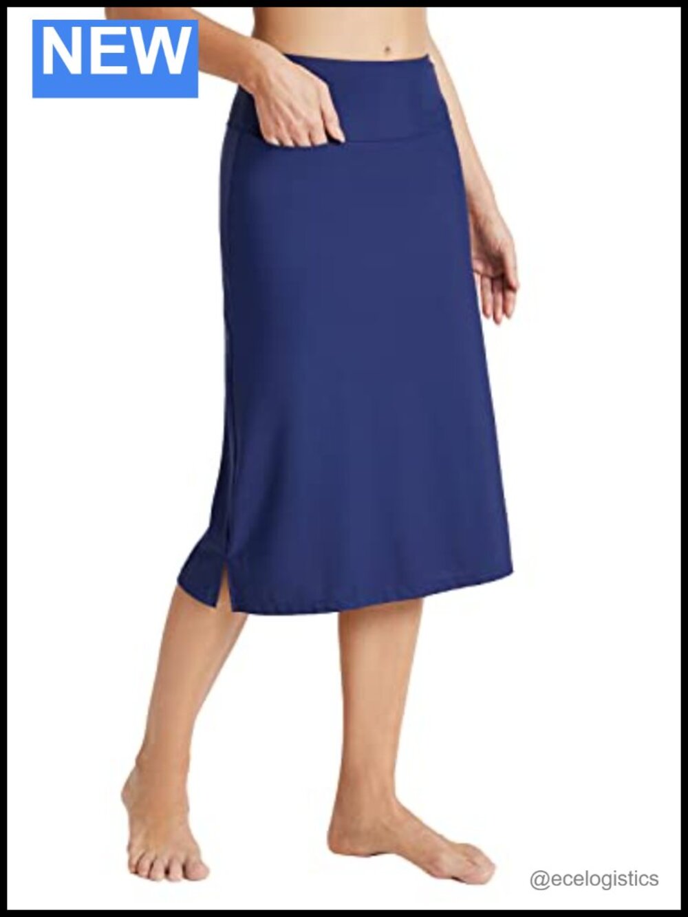 Women's Midi Swim Skirt with Leggings UPF 50+ High Waisted Modest Skort